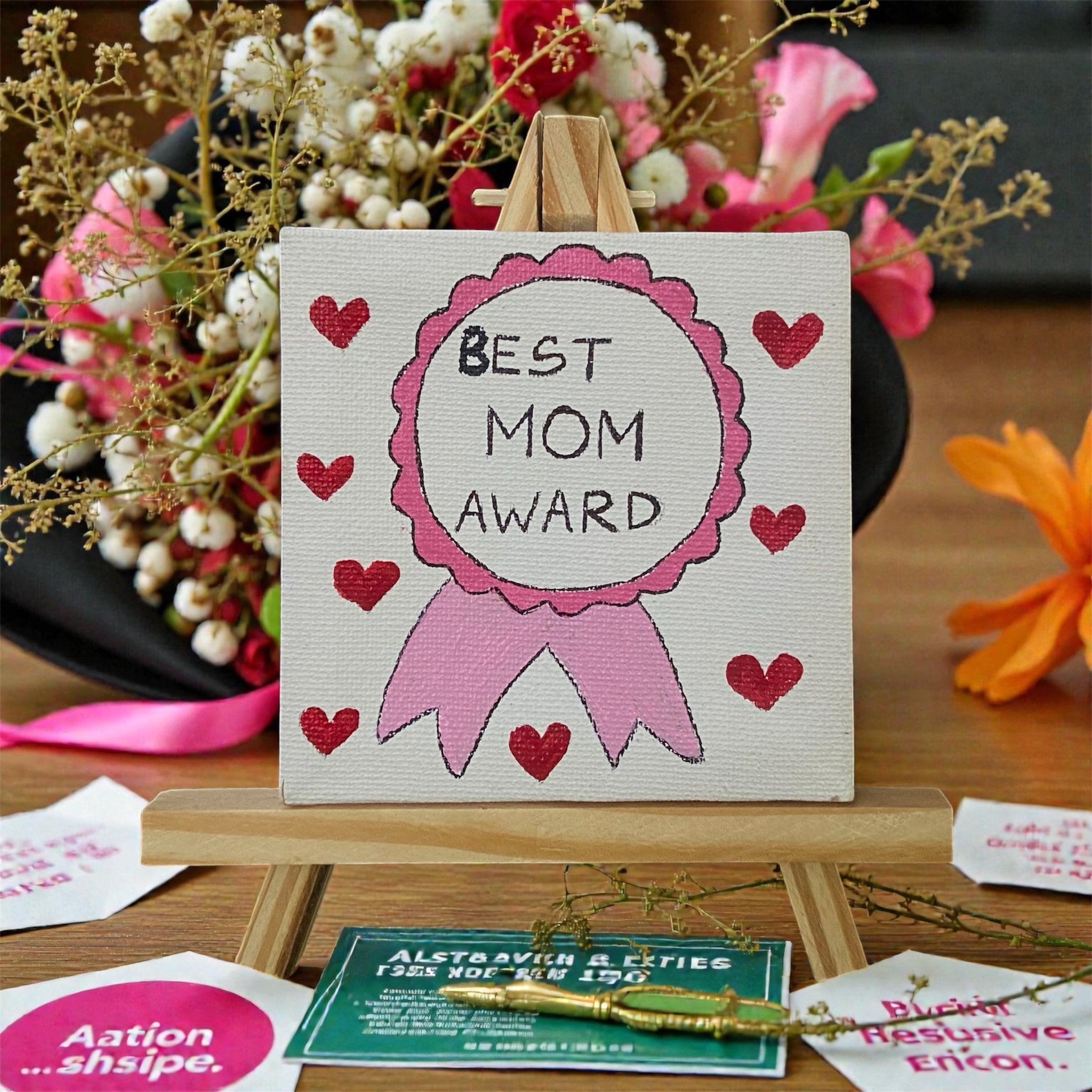 Mother's Day Handpainted Easel - Best Mom Award