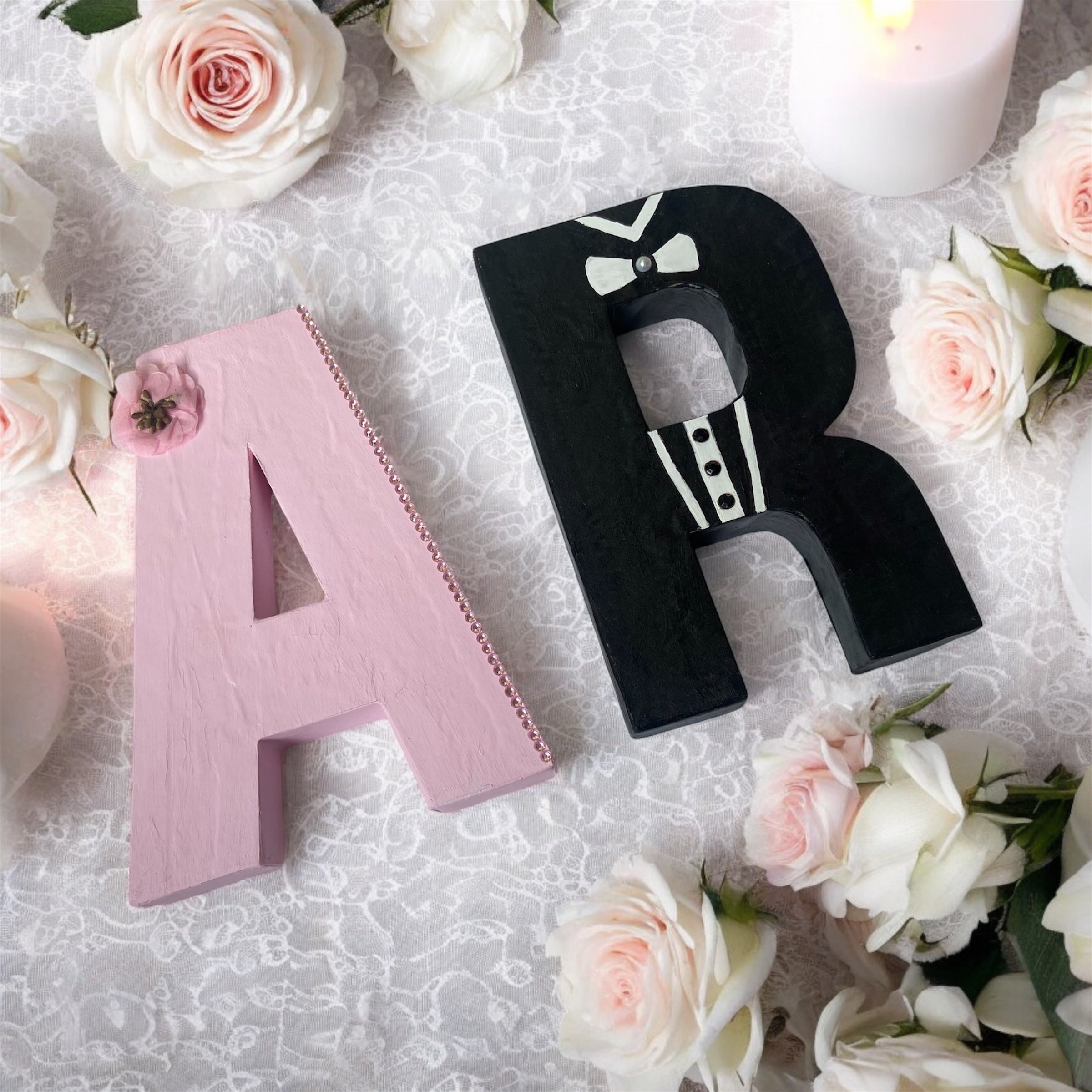 Custom Initial Plaque Combo His and Hers Personalized Set