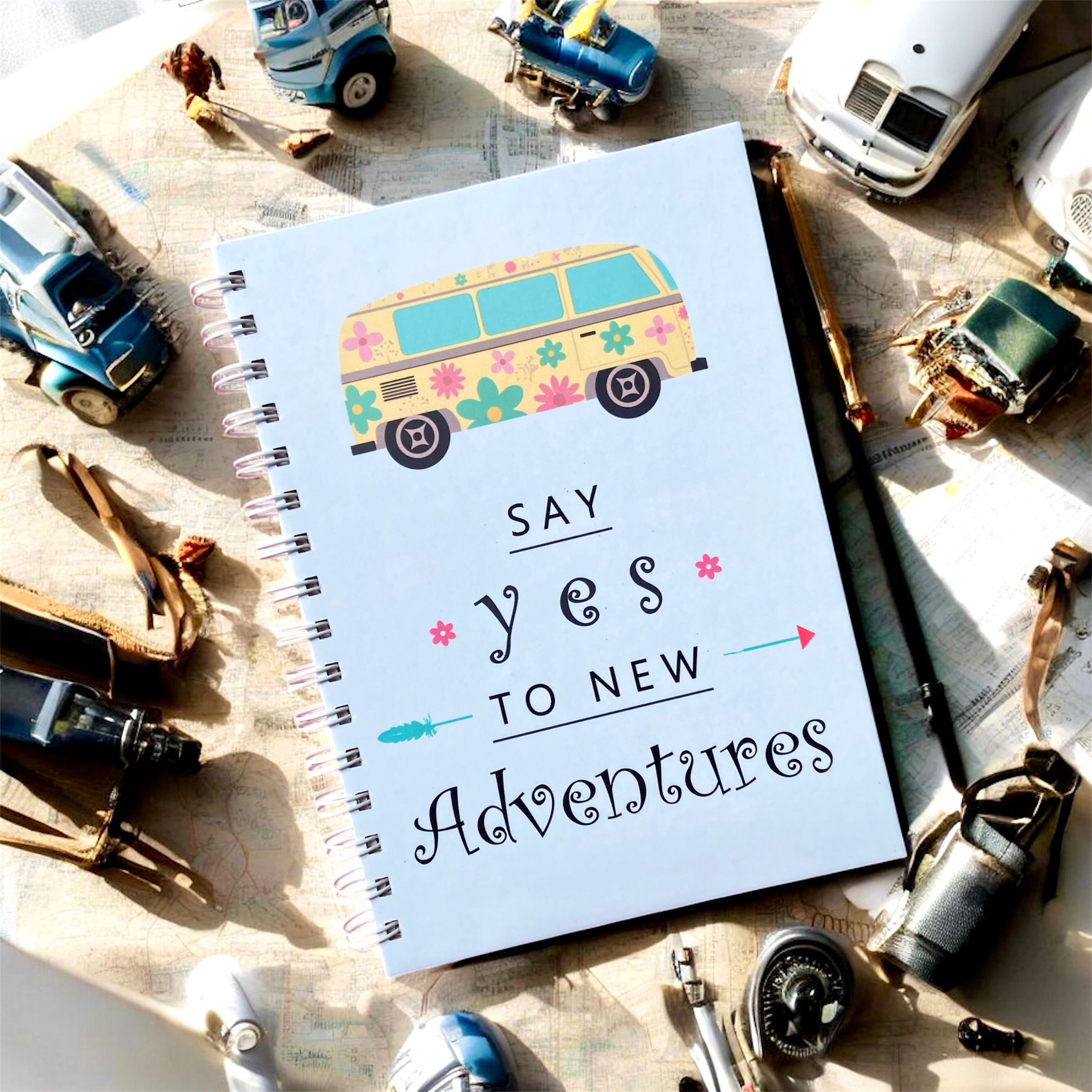 Hardbound Journal – Say Yes To New Adventures | Travel & Goal Journal