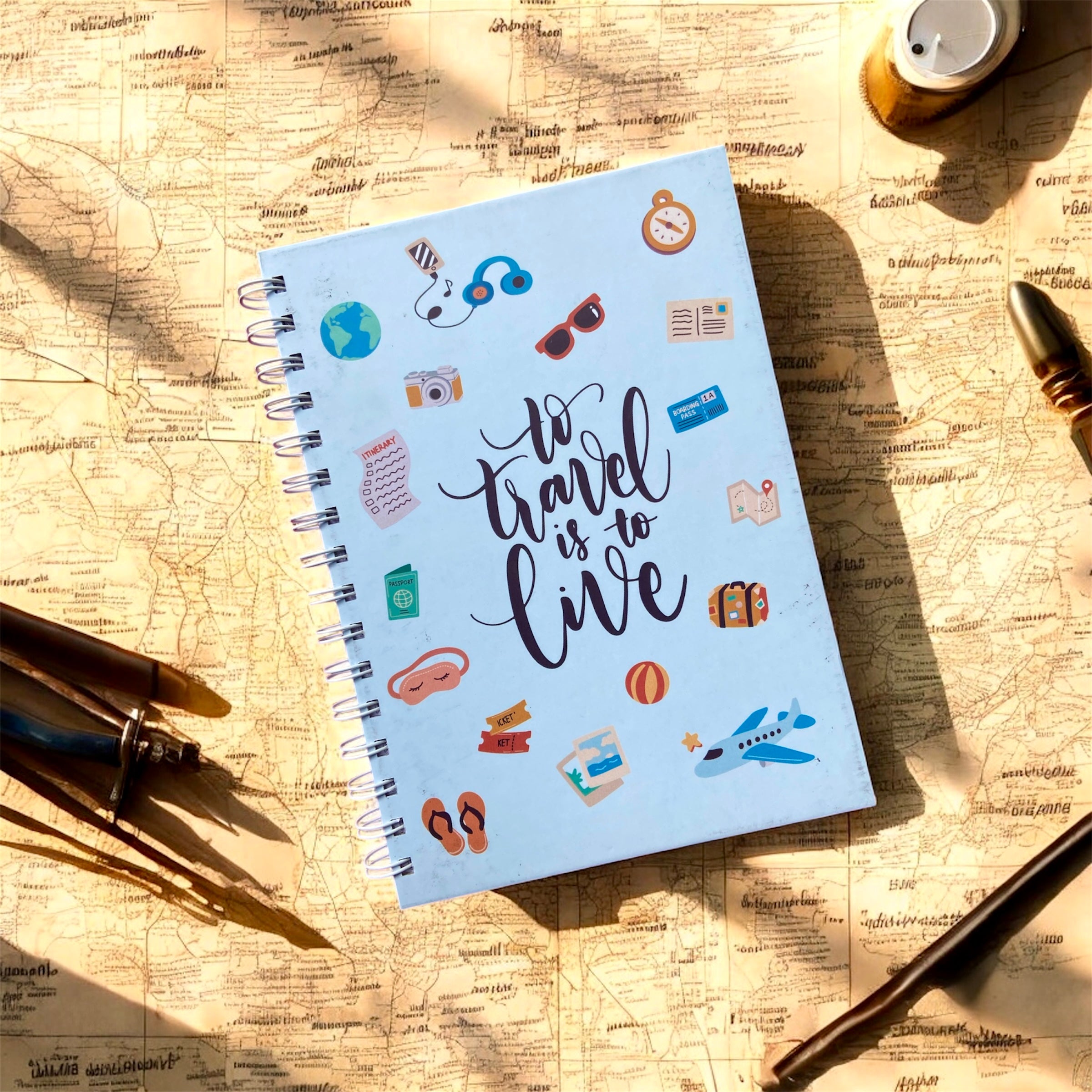 Hardbound Journal – To Travel Is To Live | Adventure-Inspired Notebook
