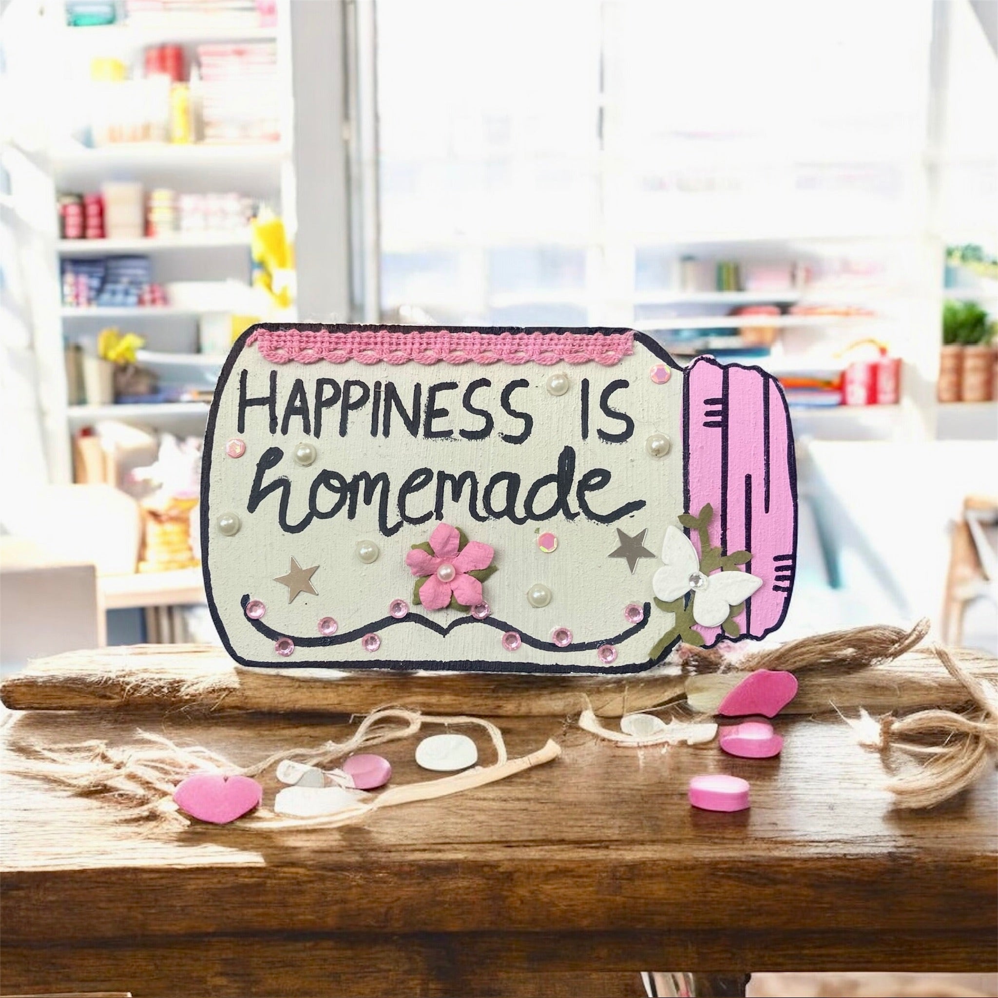 Happiness Is Homemade Fridge Magnet Jar Shaped Cute Kitchen Magnet