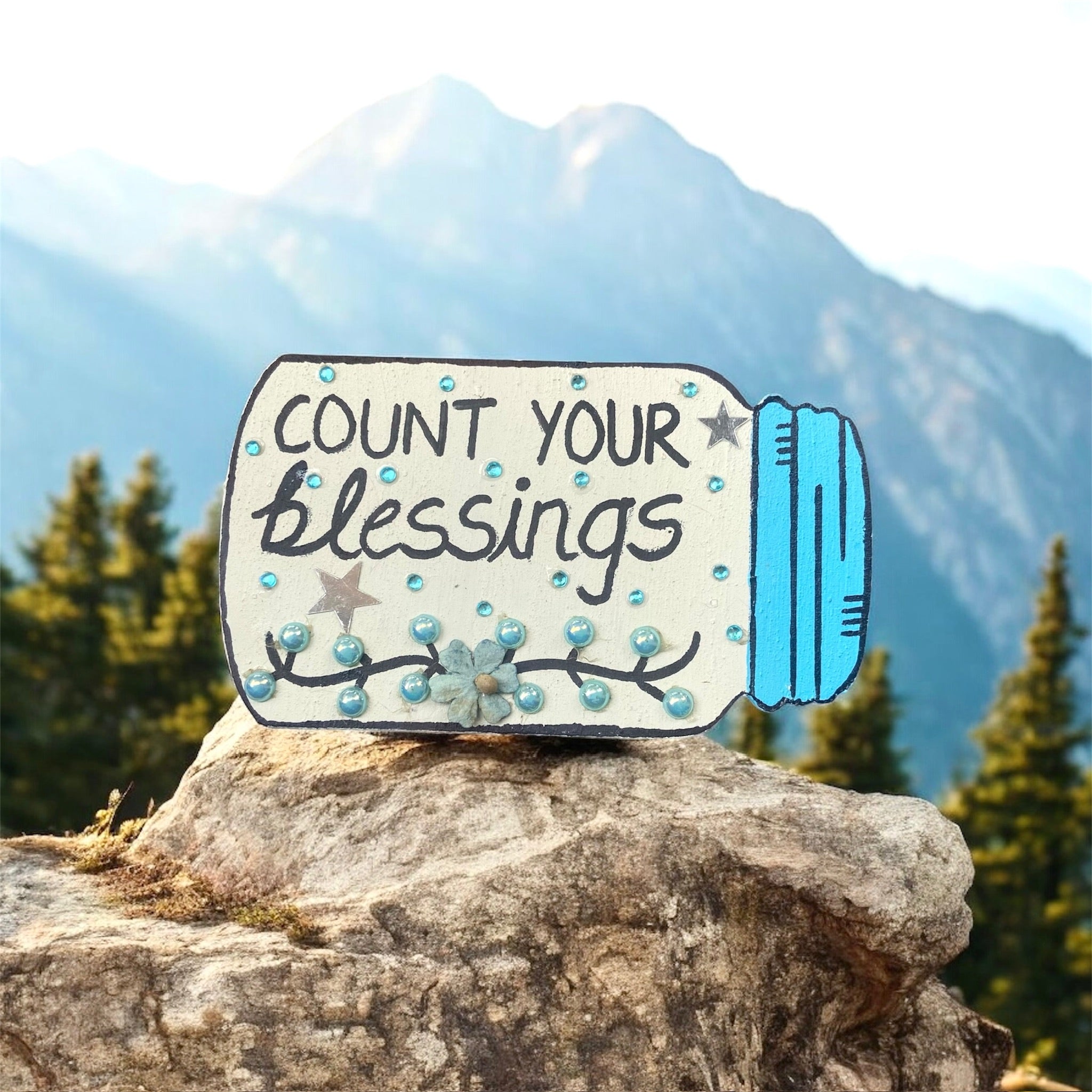 Count Your Blessings Fridge Magnet Jar Shaped Cute Kitchen Magnet