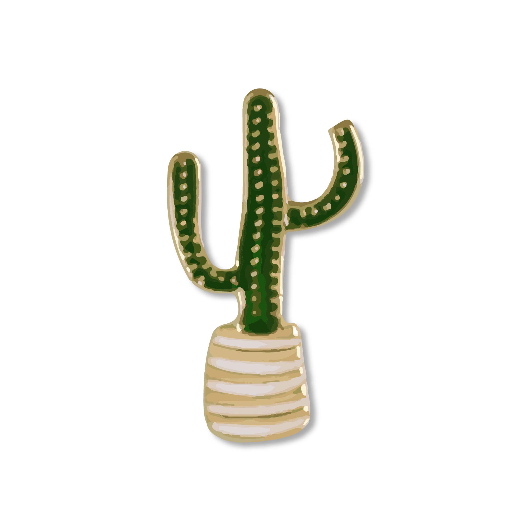 Enamel Pin - Cactus Green Plant Enamel Pin for Backpack or Jacket