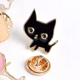 Enamel Pin - Black Kitty Cute Cat Enamel Pin for Cat Lovers