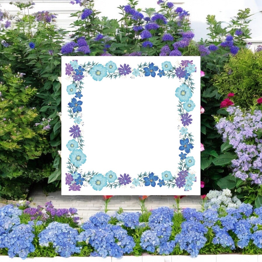 Memo Block – Blue Floral | Pretty Flower-Themed Desk Memo Notebook