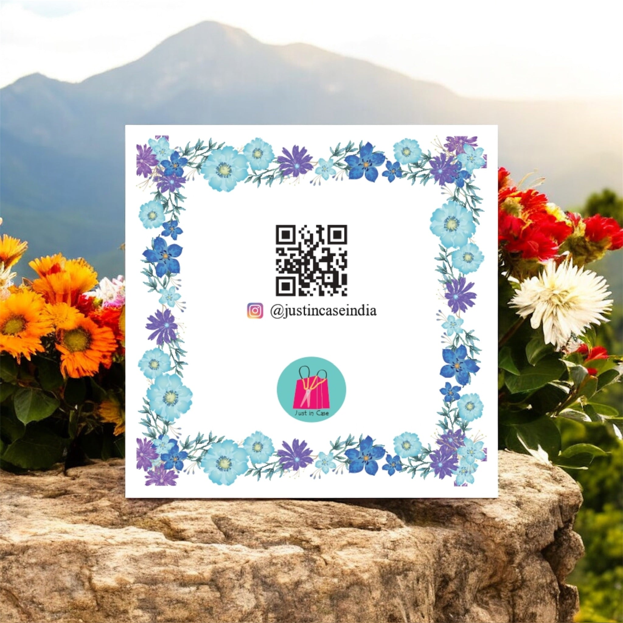 Memo Block – Blue Floral | Pretty Flower-Themed Desk Memo Notebook