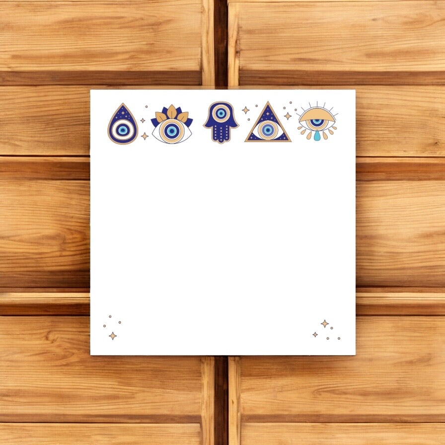 Memo Block – Evil Eye | Protective & Stylish Desk Memo Notebook