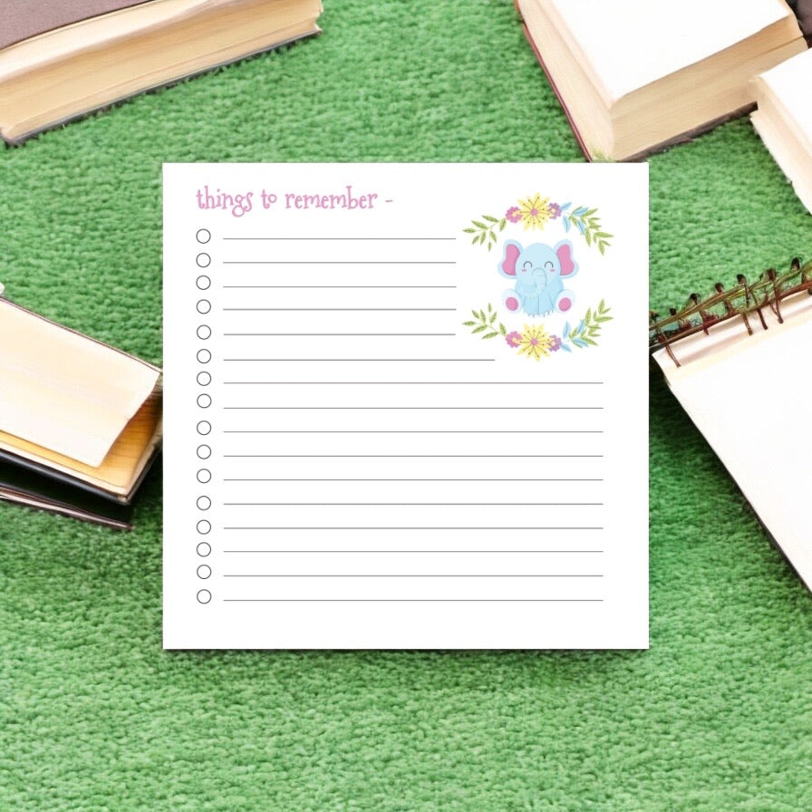Memo Block – Elephant | Cute Animal-Themed Desk Memo Notebook