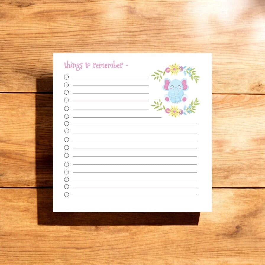Memo Block – Elephant | Cute Animal-Themed Desk Memo Notebook