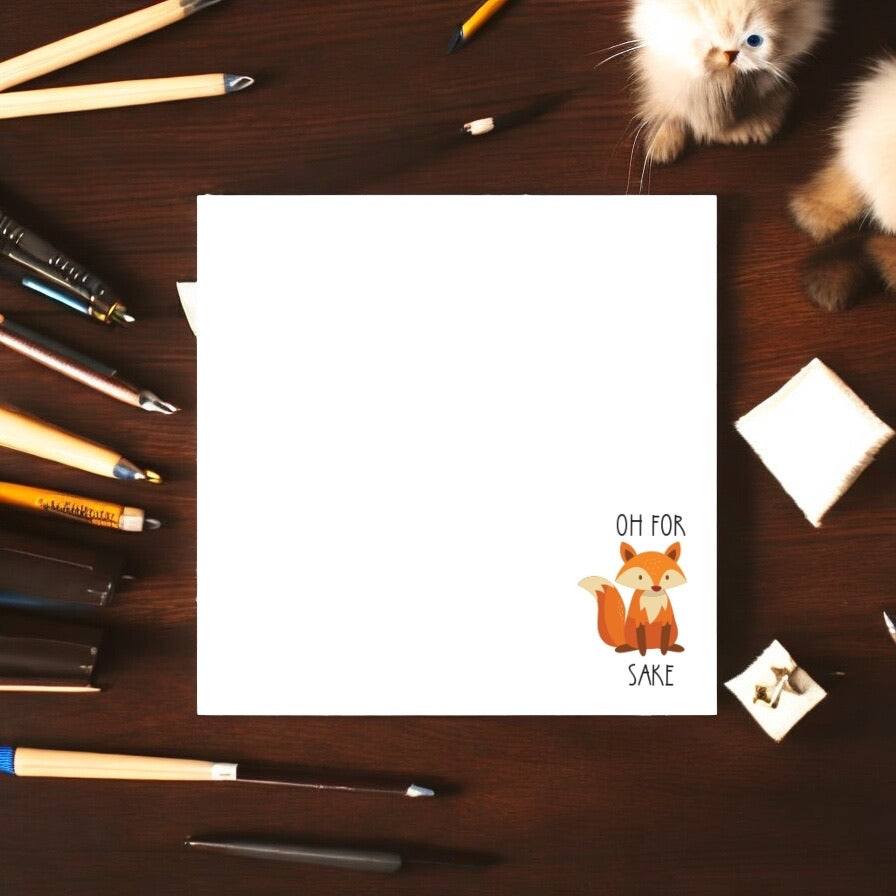 Memo Block – Oh For Fox Sake | Humorous & Fun Desk Memo Notebook