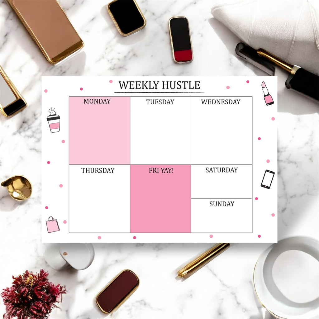 Ultimate Stationery Combo – Hustle & Glow | Weekly Planner + To-Do Pads + Notebook