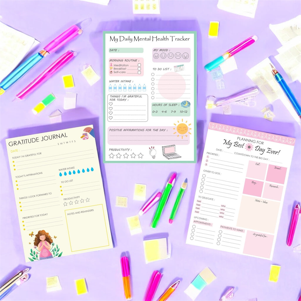 Planner Combo - Wellness Wins | Mindful Daily Planning & Self-Care Planner Set