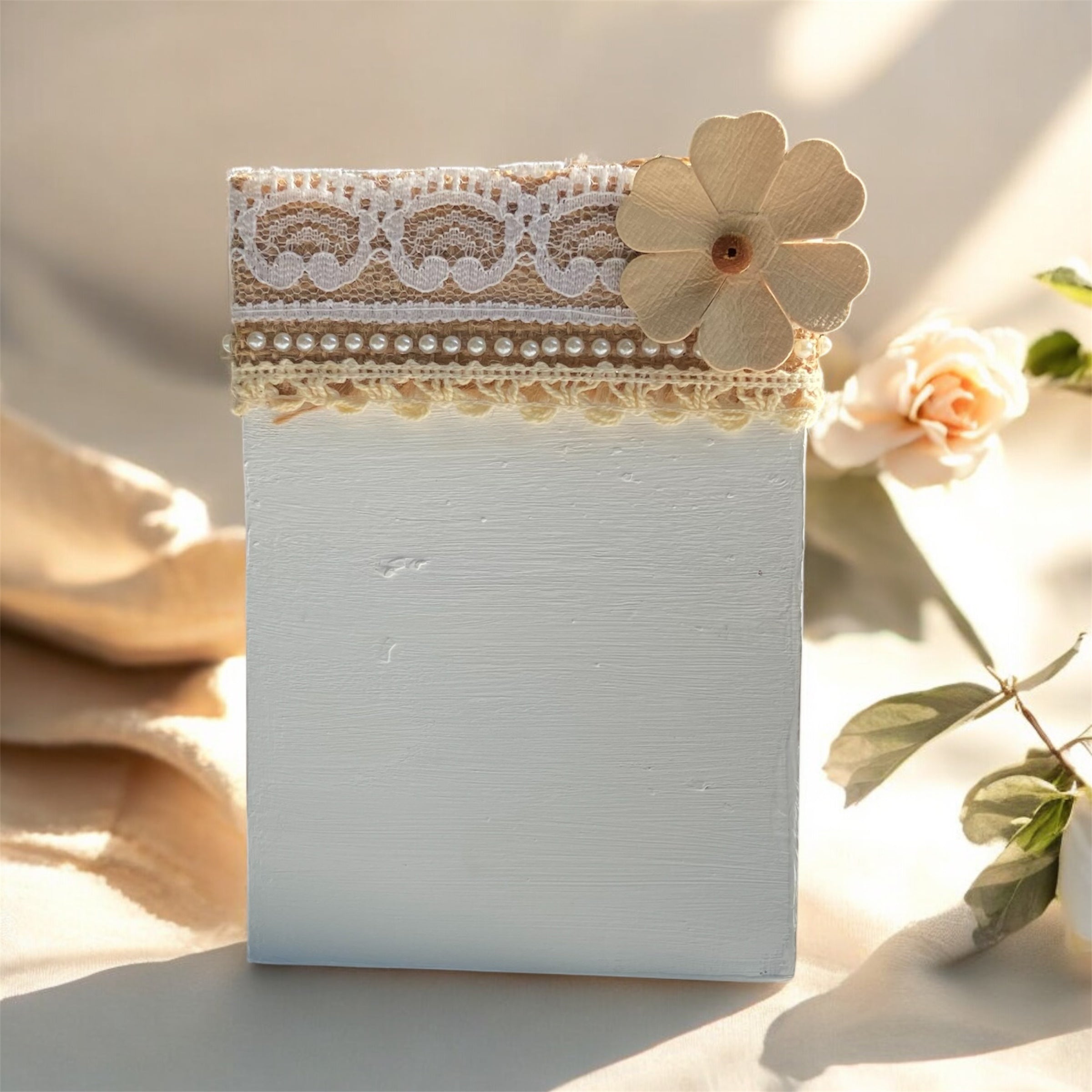 Shabby Chic Pen Stand White Vintage Desk Organizer
