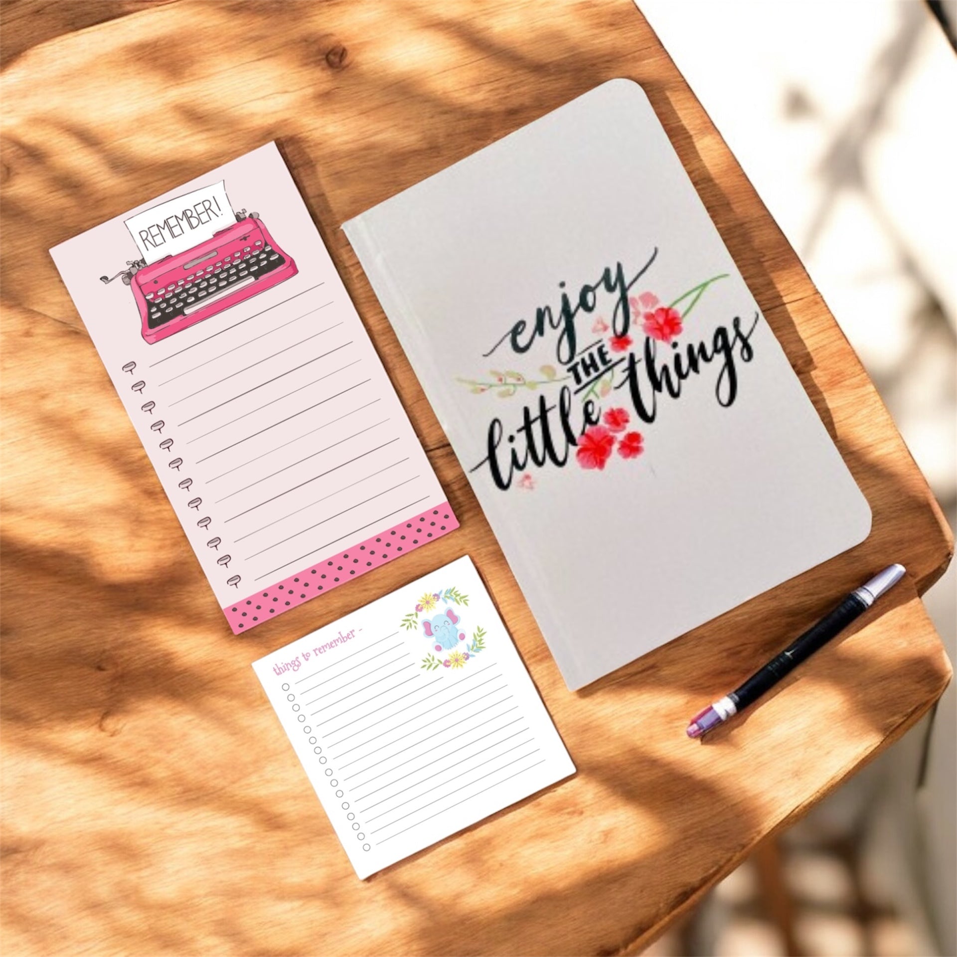 Stationery Combo – Tiny Joys and Big Plans | Fun Planner & Notebook Set