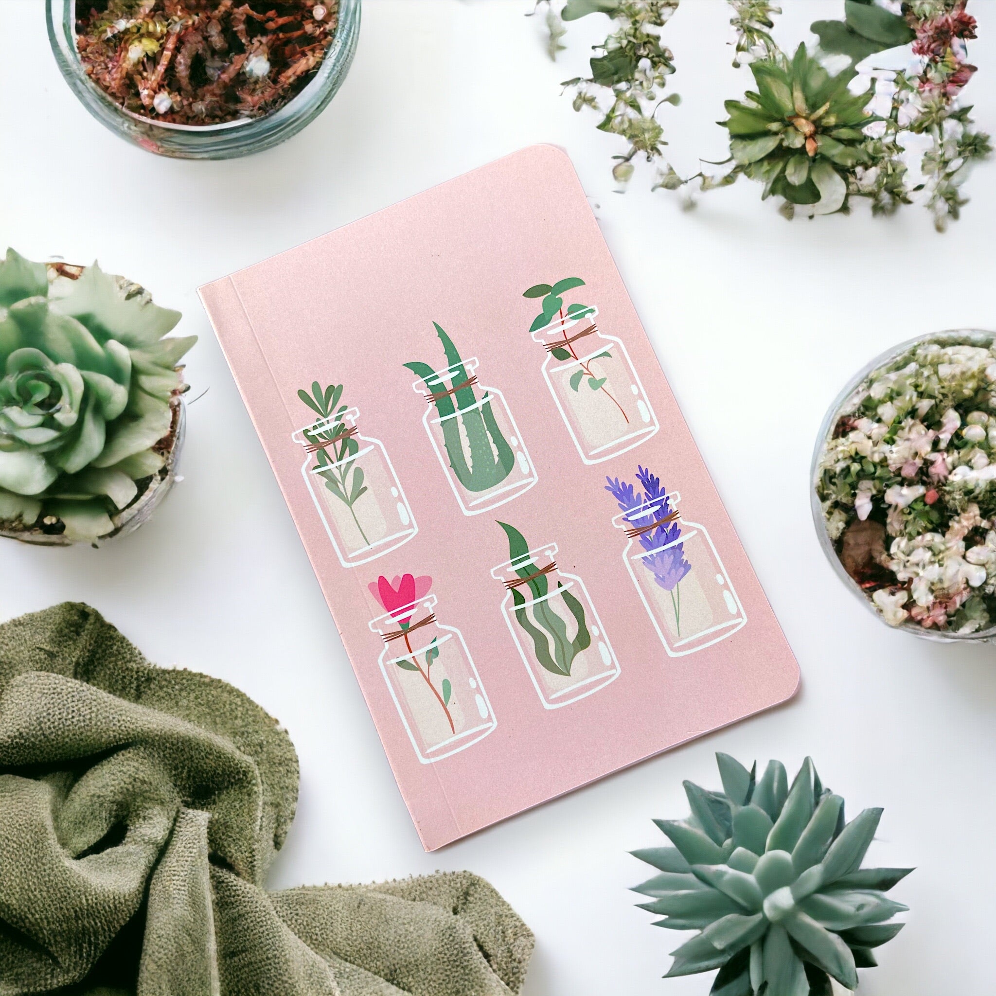 Notebook – Glass Jars | Minimal Aesthetic Writing Notebook