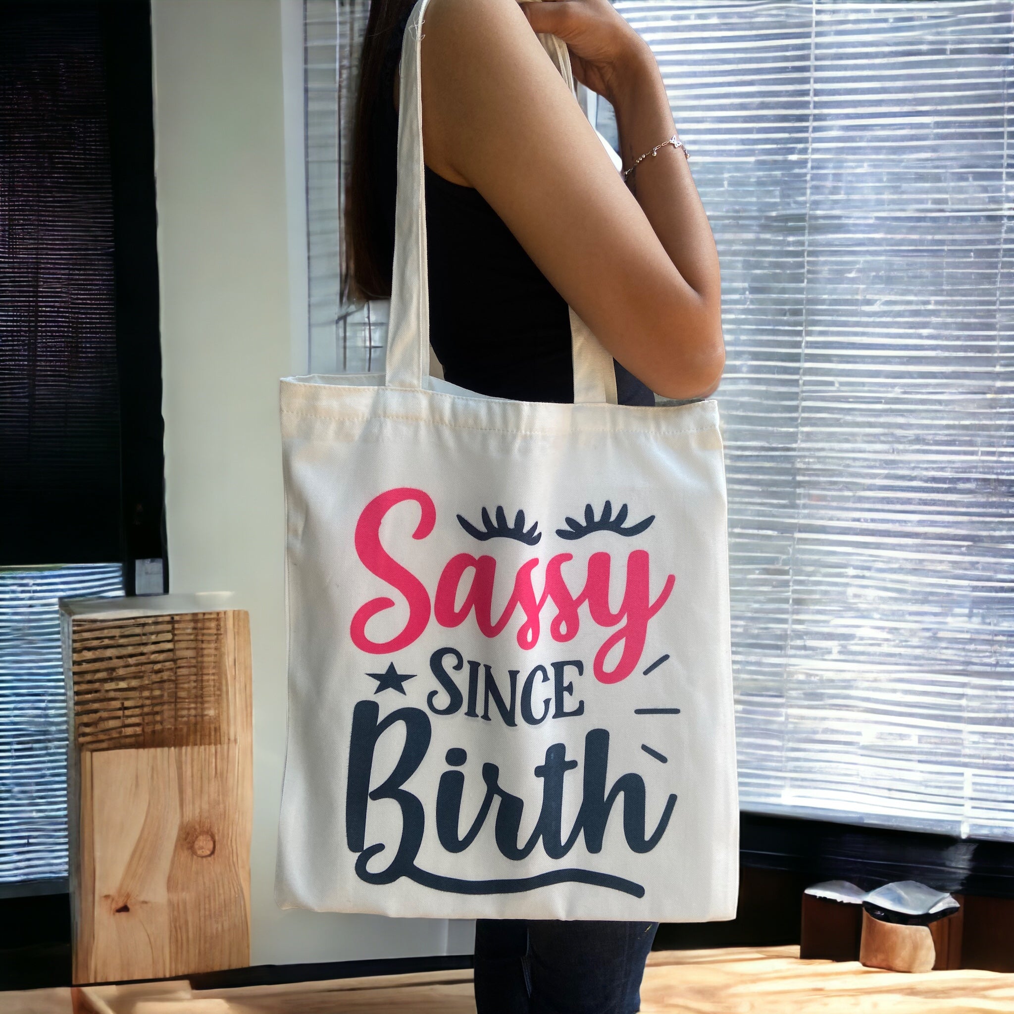 Tote Bag – Sassy Since Birth | Cute & Bold Everyday Tote