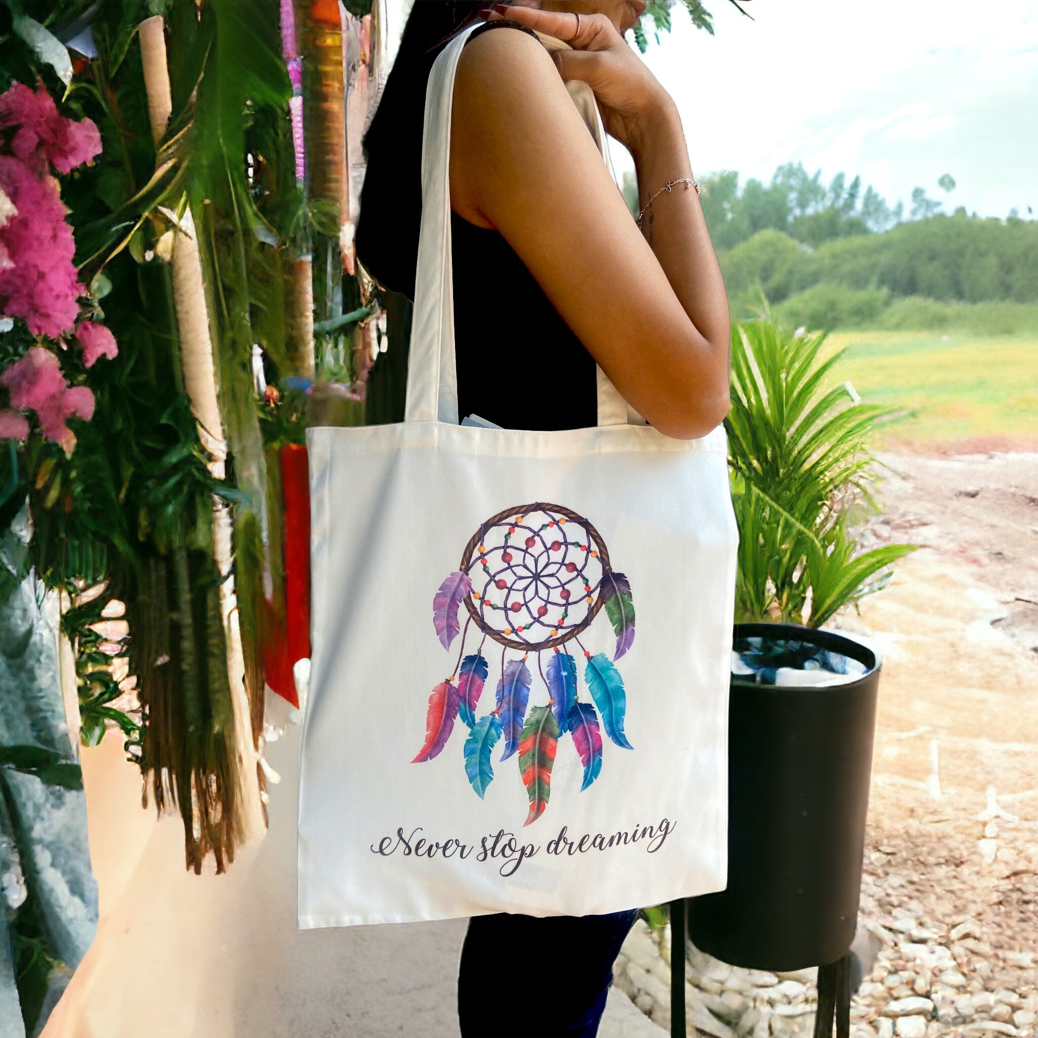 Tote Bag – Never Stop Dreaming | Motivational Inspirational Bag