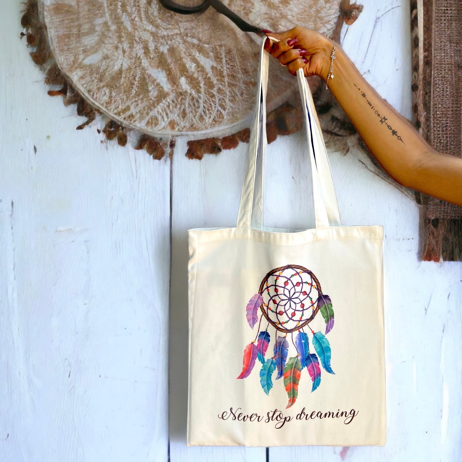 Tote Bag – Never Stop Dreaming | Motivational Inspirational Bag