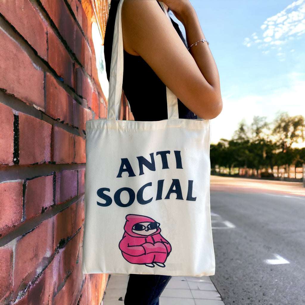 Tote Bag – Anti Social | Quirky Statement Tote Bag
