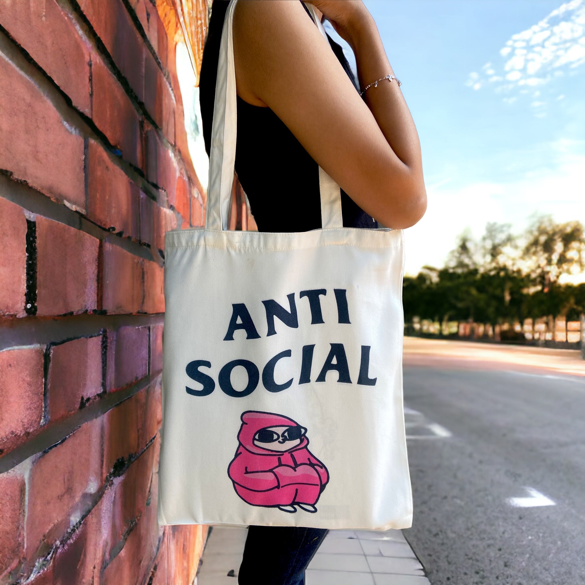 Tote Bag – Anti Social | Quirky Statement Tote Bag