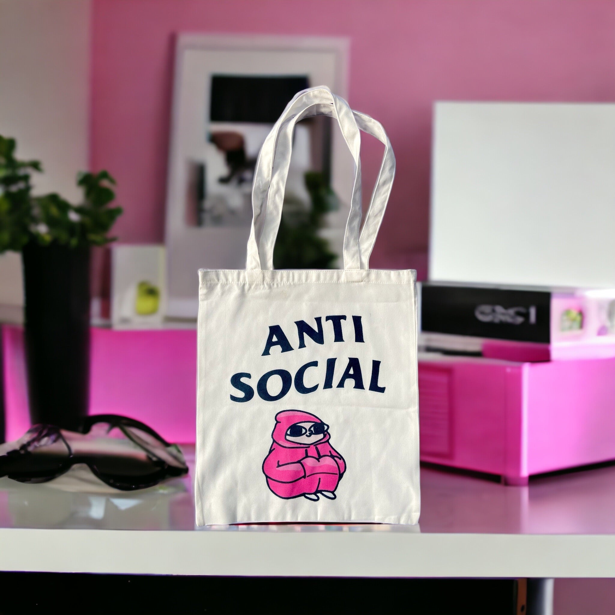 Tote Bag – Anti Social | Quirky Statement Tote Bag