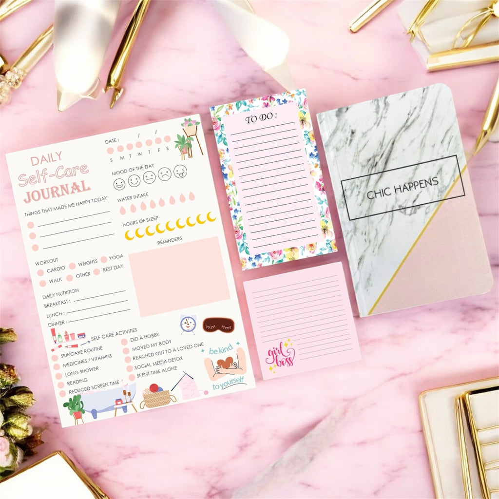 Ultimate Stationery Combo – Elevated Everyday | Daily Planner, To-Do Pads & Chic Notebook