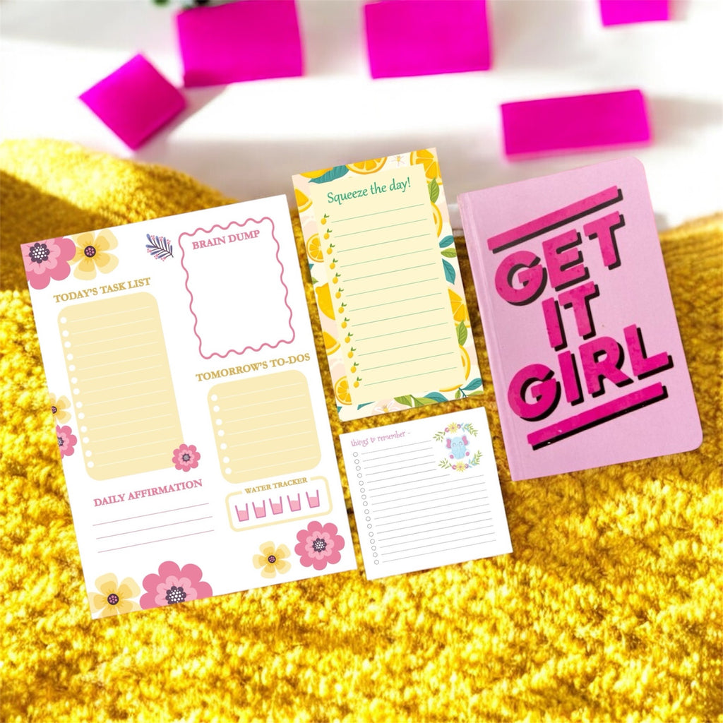 Ultimate Stationery Combo - Lemonade Productivity | Cute Daily Planners & To-Do Pads