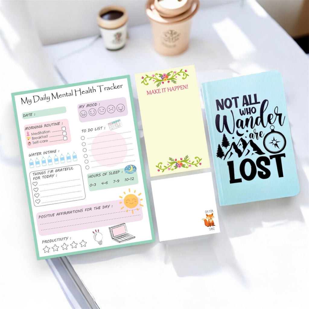 Ultimate Stationery Combo – Unfiltered Self-Care | Mental Health & Daily Planning Kit