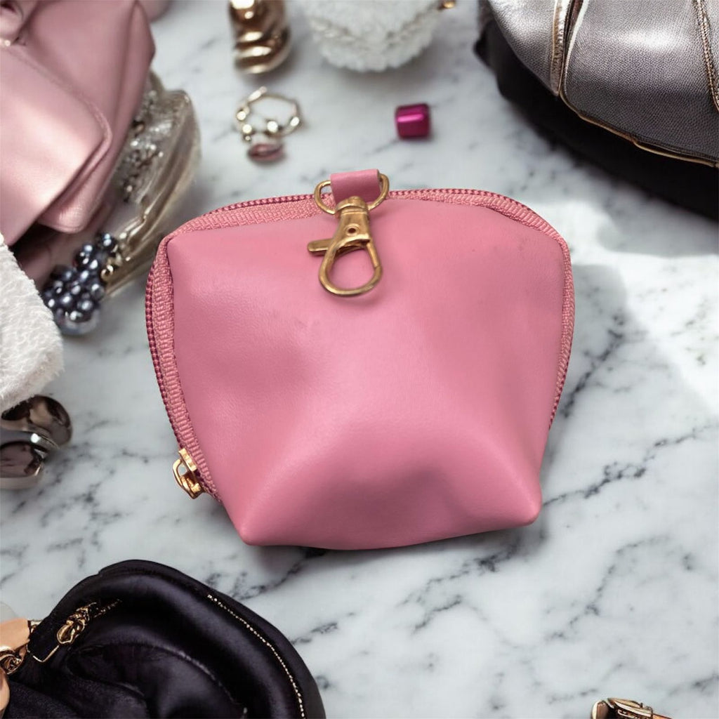 Mother's Day Leather Pouch Charm - Rose/Black/White