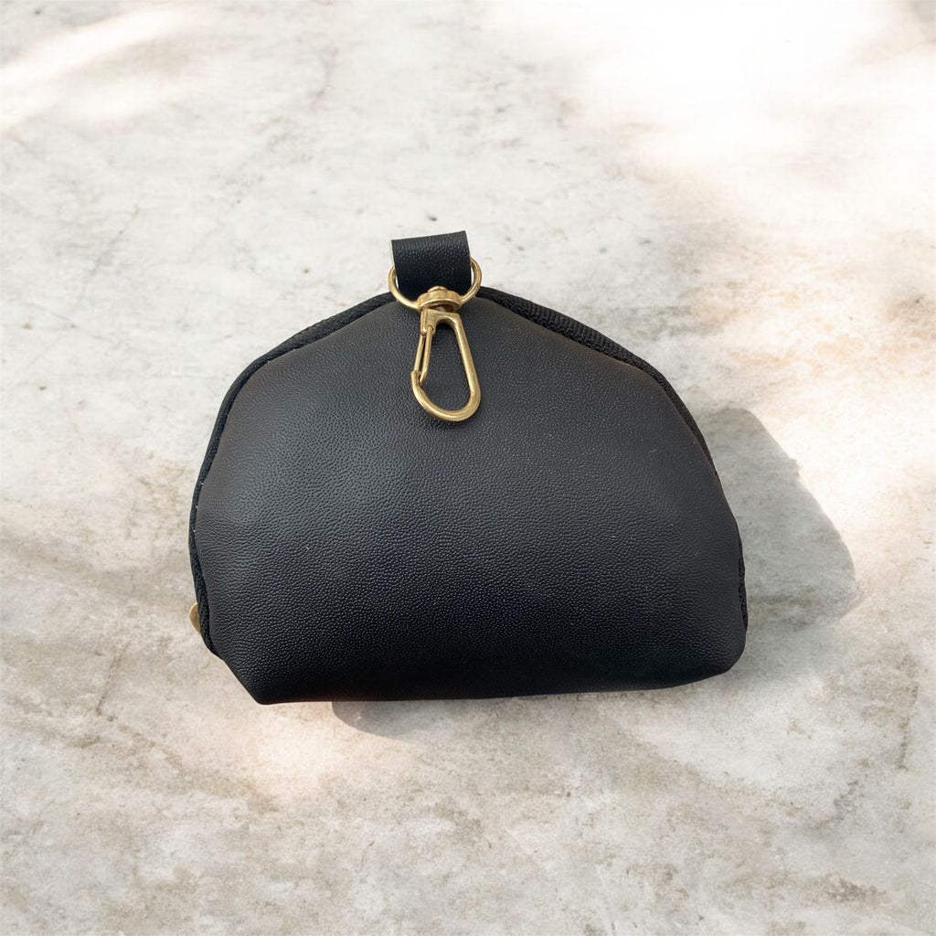 Mother's Day Leather Pouch Charm - Rose/Black/White